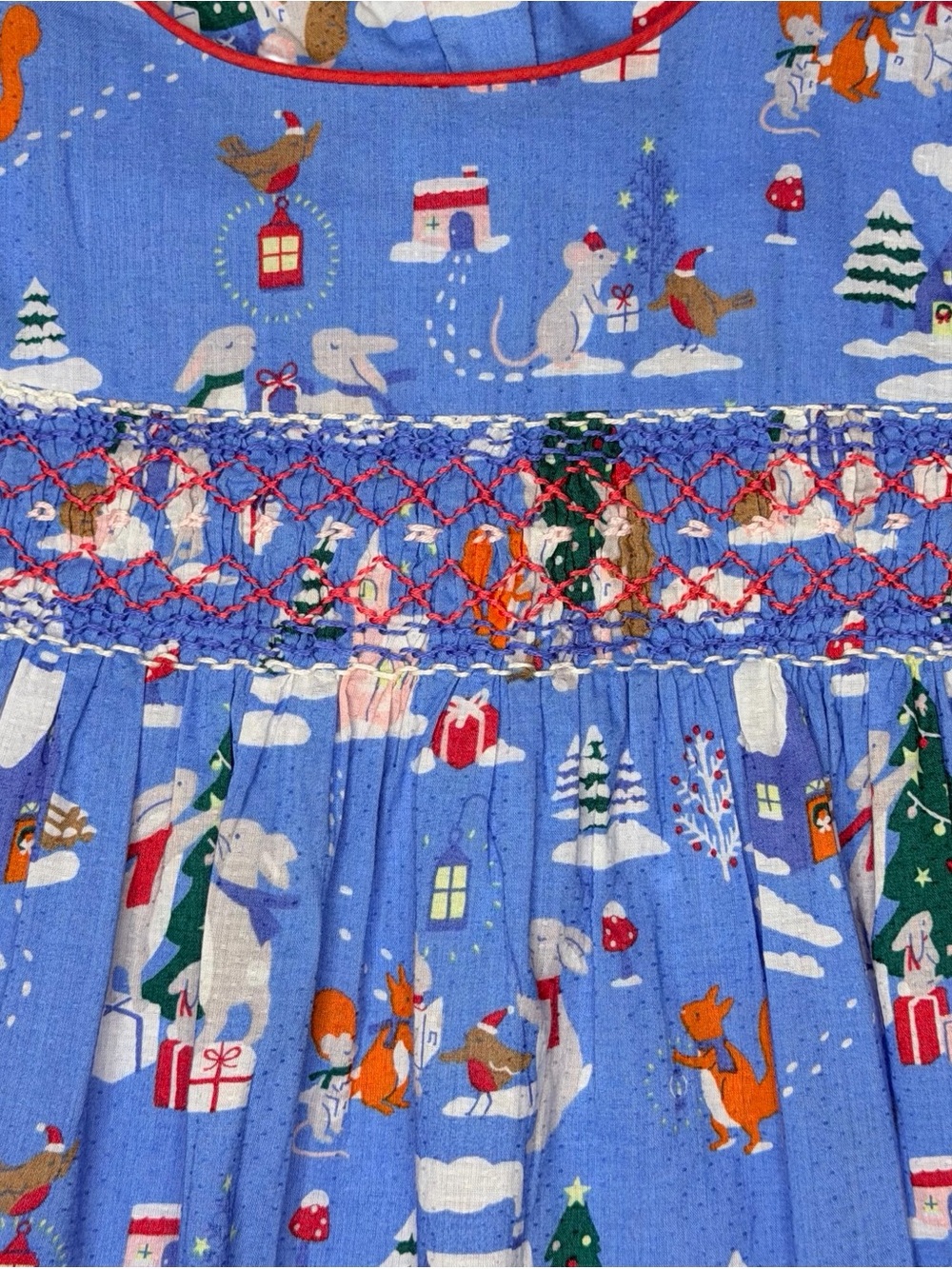 Mini Boden Woodland Christmas Smocked Dress - Picture 4 of 5